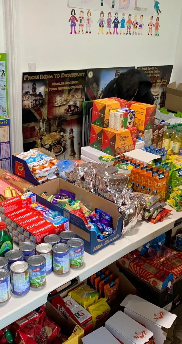 Food-bank donations prepared for local families