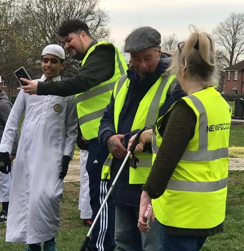 Mosque volunteers taking part in a community litter pick