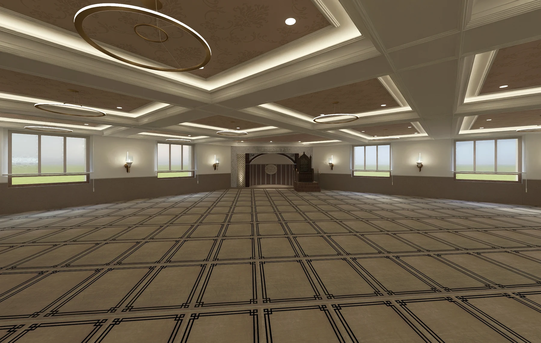 Architectural view of the proposed main prayer hall